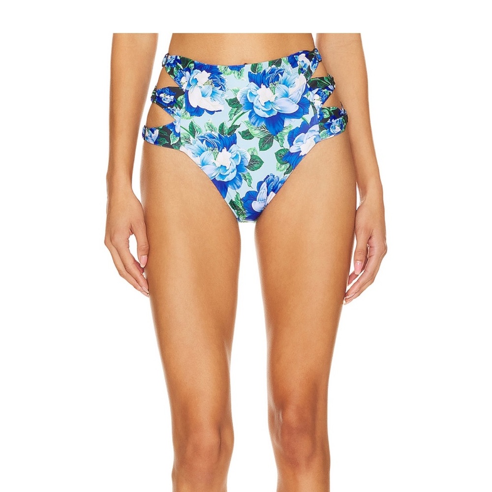 NWT Agua Bendita x REVOLVE Donna High Rise Bottoms in Blue Waves Small